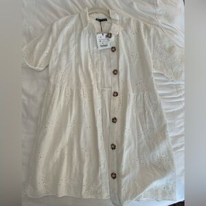 Zara White Dress Size M